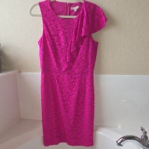 Trina Turk Vibrant Pink One Shoulder Dress